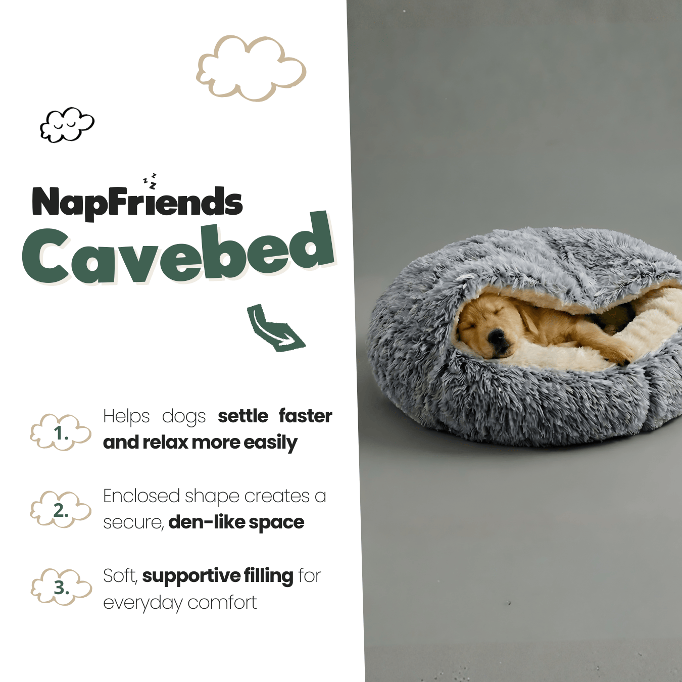 NapFriends Cavebed – The Original Calming Burrow Bed